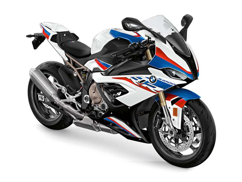 BMW S1000RR from a front three-quarter angle