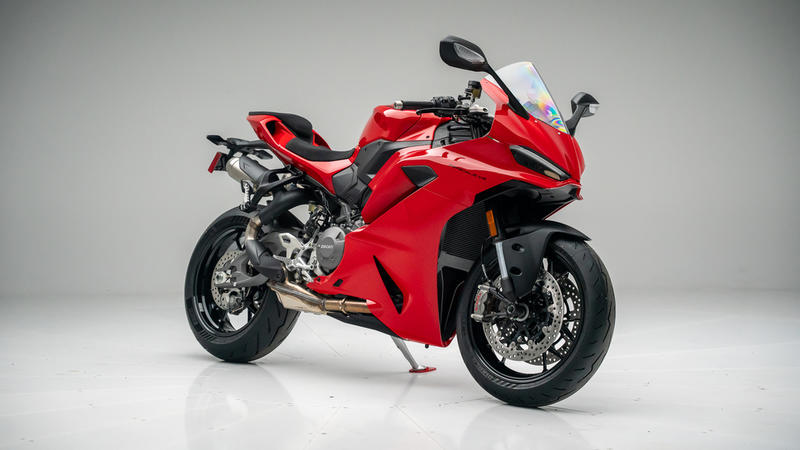Red Ducati Panigale V2 sport bike
