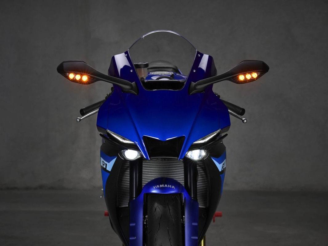 Blue Yamaha YZF-R1 superbike